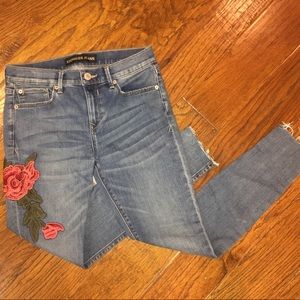 Express Jeans with Rose Patch